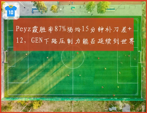 Peyz霞胜率87%场均15分钟补刀差+12，GEN下路压制力能否延续到世界赛版本